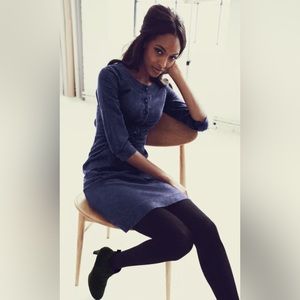 Boden Blue Corduroy Placket Dress Dress WH371 Size US 2 EUC